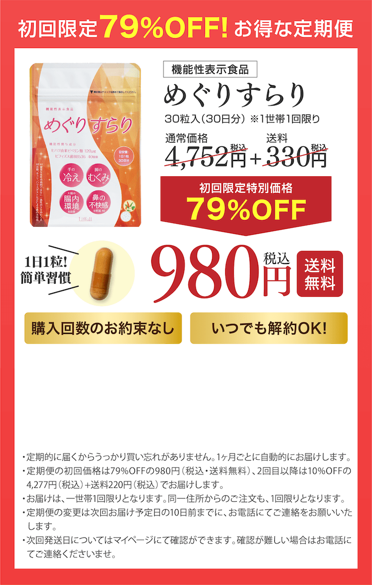 初回限定79%OFFお得な定期便