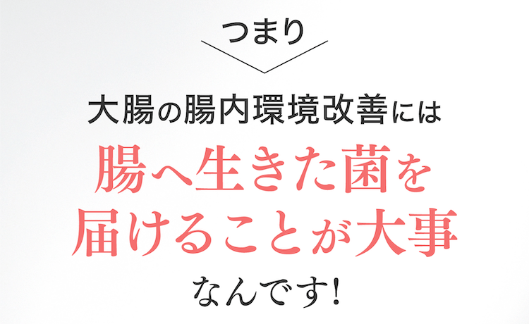 大腸の腸内環境改善には腸へ生きた金を届けることが大事なんです